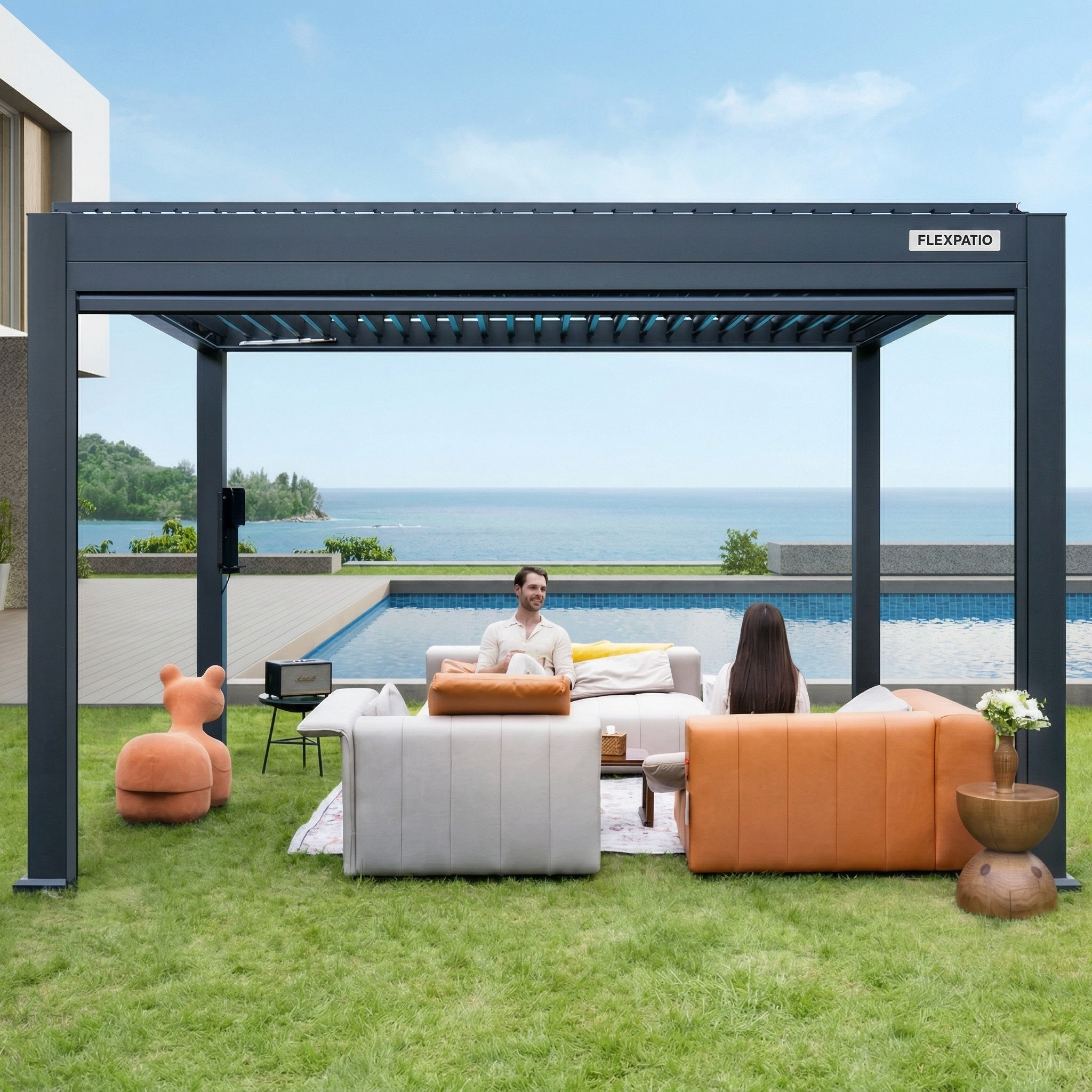 FlexPatio POWER+ Motorized Louvered Pergola
