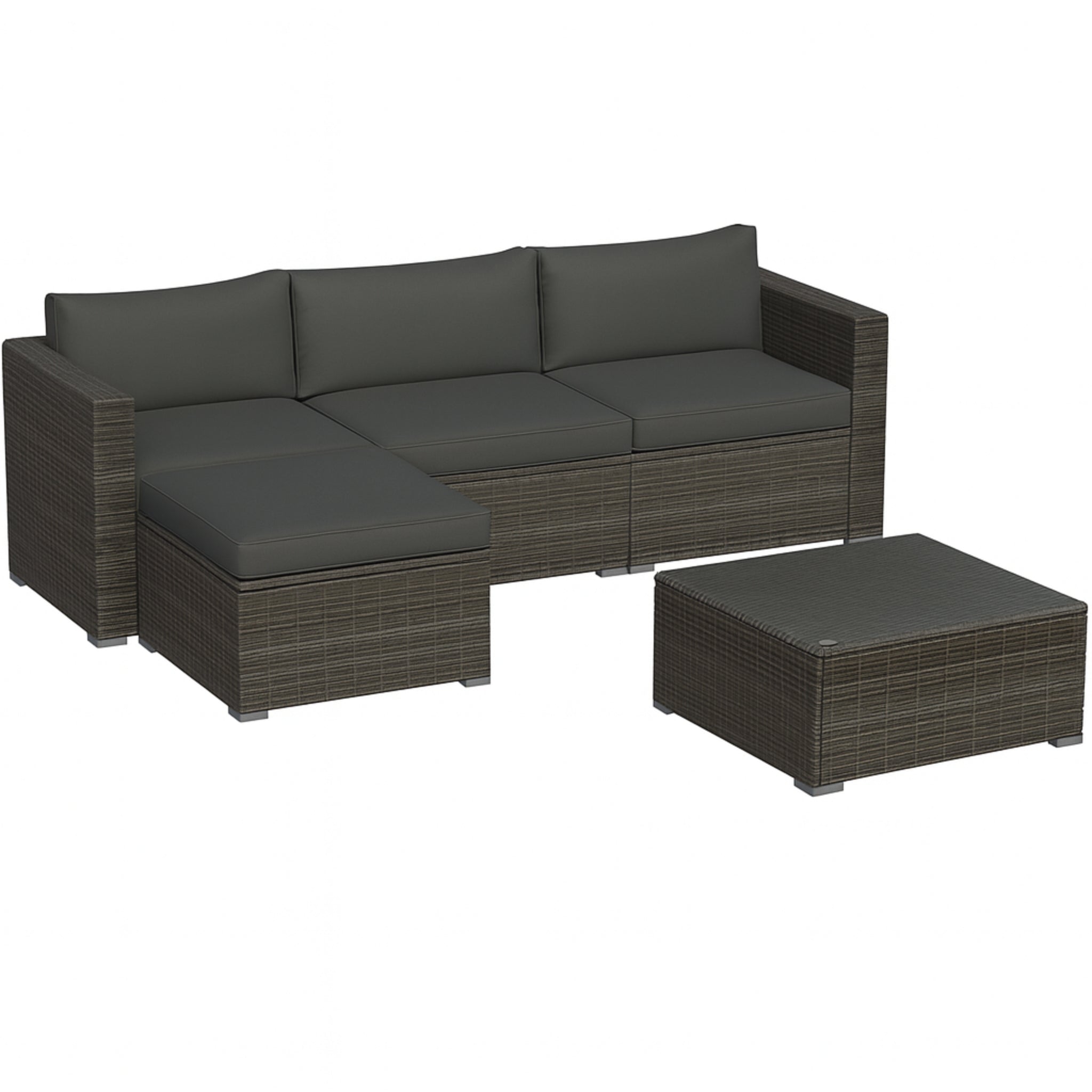 2025New-Outdoor Patio Furniture Set, 5 Piece Patio Conversation Set,Waterproof Wicker Furniture Set,All Weather Combination