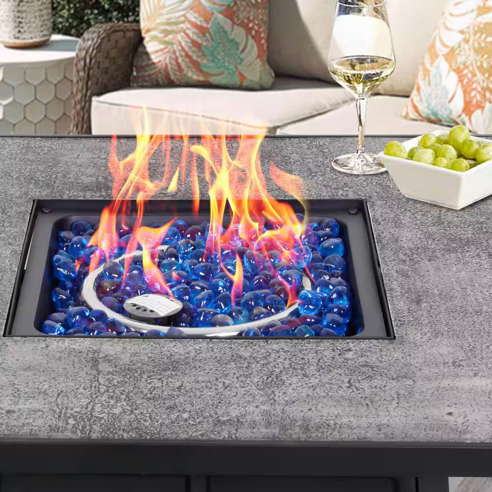 32 In. 40,000BTU Fire Pit Propane Gas Fire Pit Table Square Tabletop