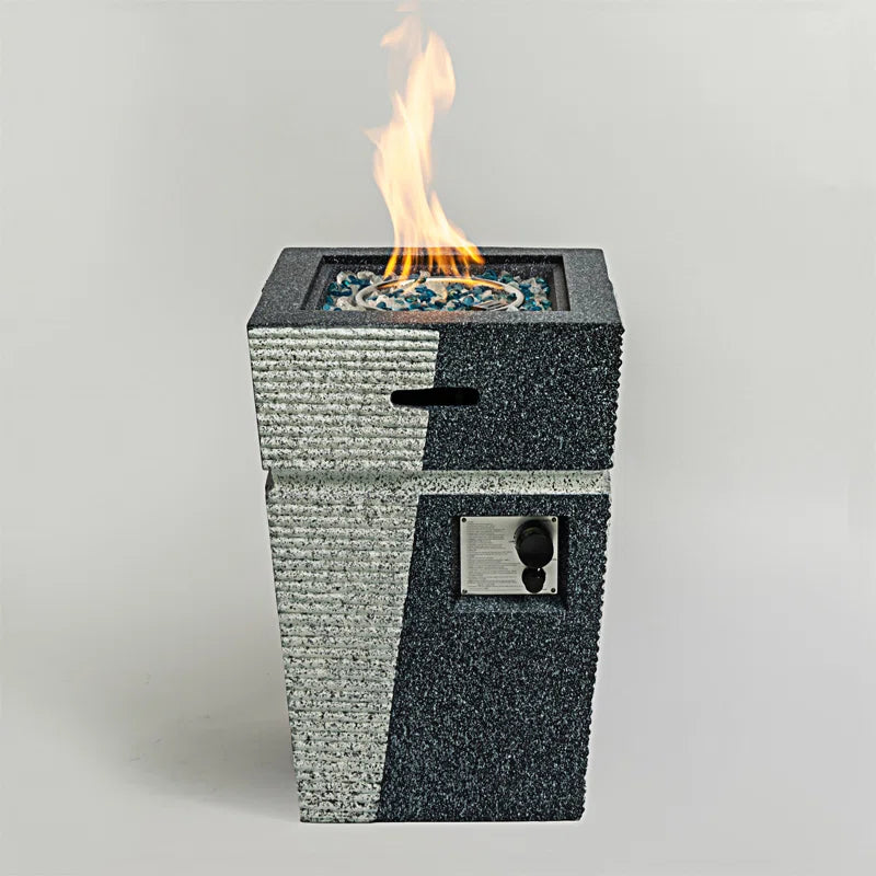 Outdoor Concrete Fire Pit Column Propane Fire Pit Patio Gas Fire Pit