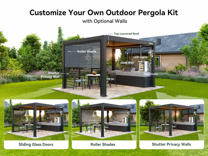 FlexPatio POWER+ Motorized Louvered Pergola