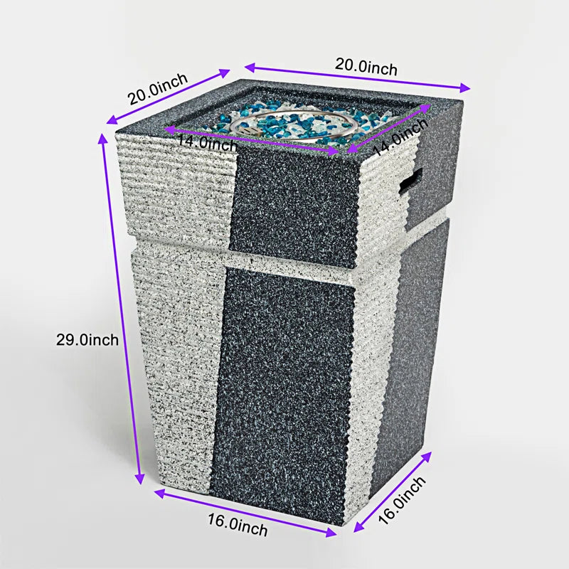 Outdoor Concrete Fire Pit Column Propane Fire Pit Patio Gas Fire Pit