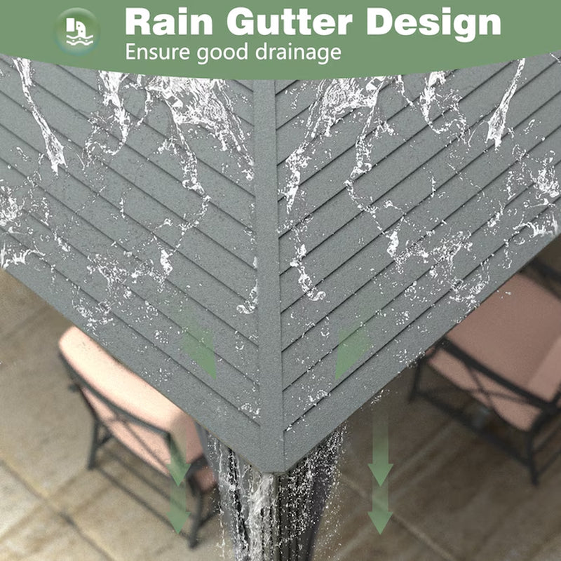 12-Ft X 10-Ft Hard Top Black Gazebo with Hardtop Roof