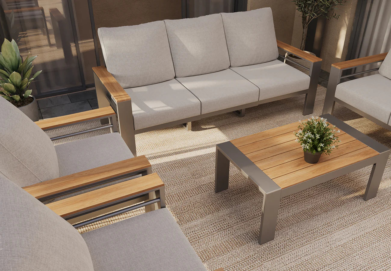 FlexPatio 7-Seat Outdoor Sofa Set with Coffee Table
