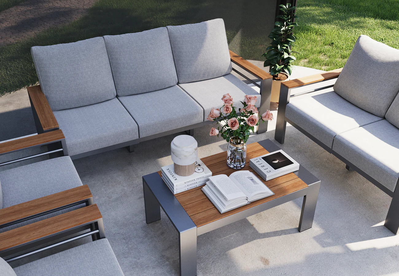 FlexPatio 7-Seat Outdoor Sofa Set with Coffee Table