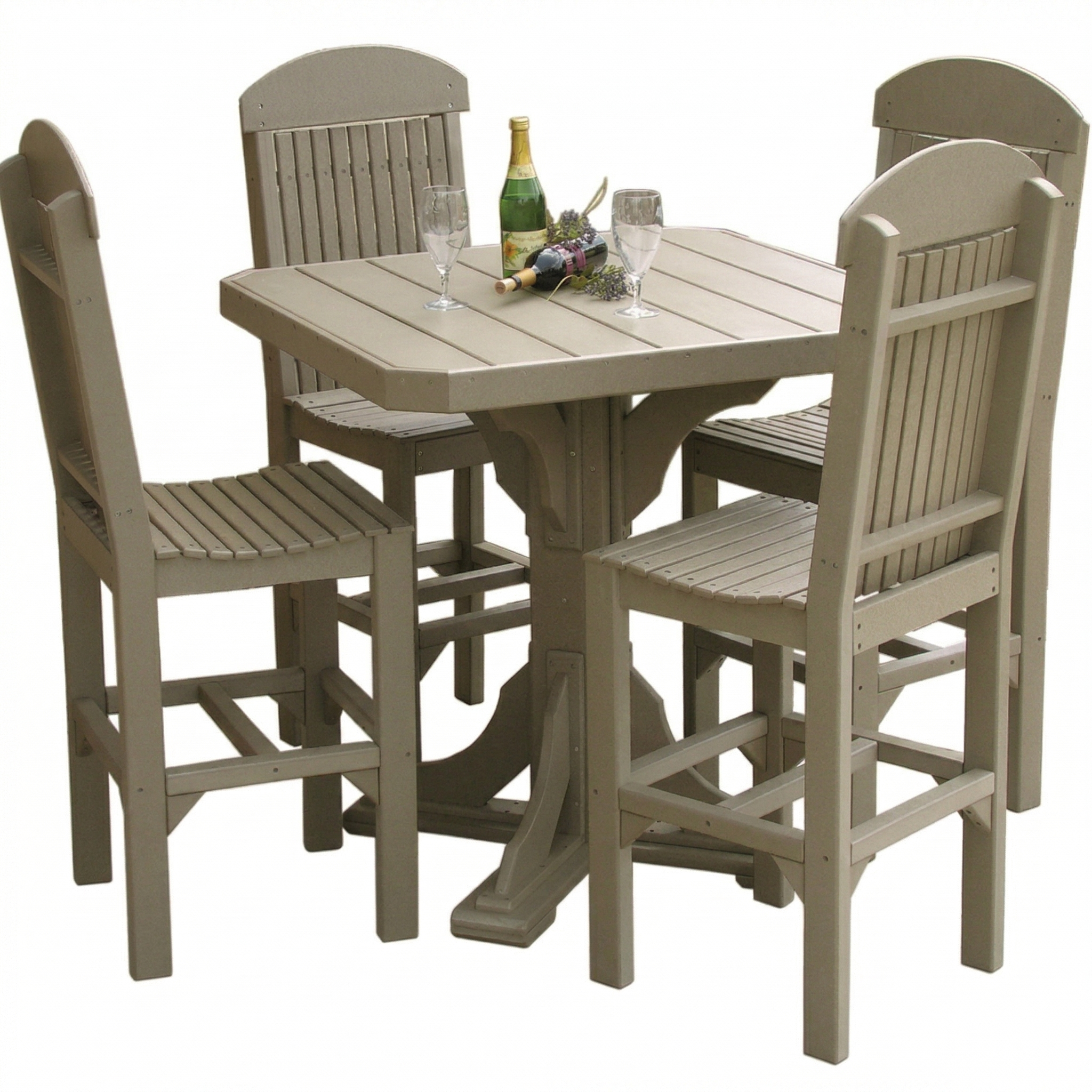 LuxCraft Deluxe Poly 41" Square Table Set #1