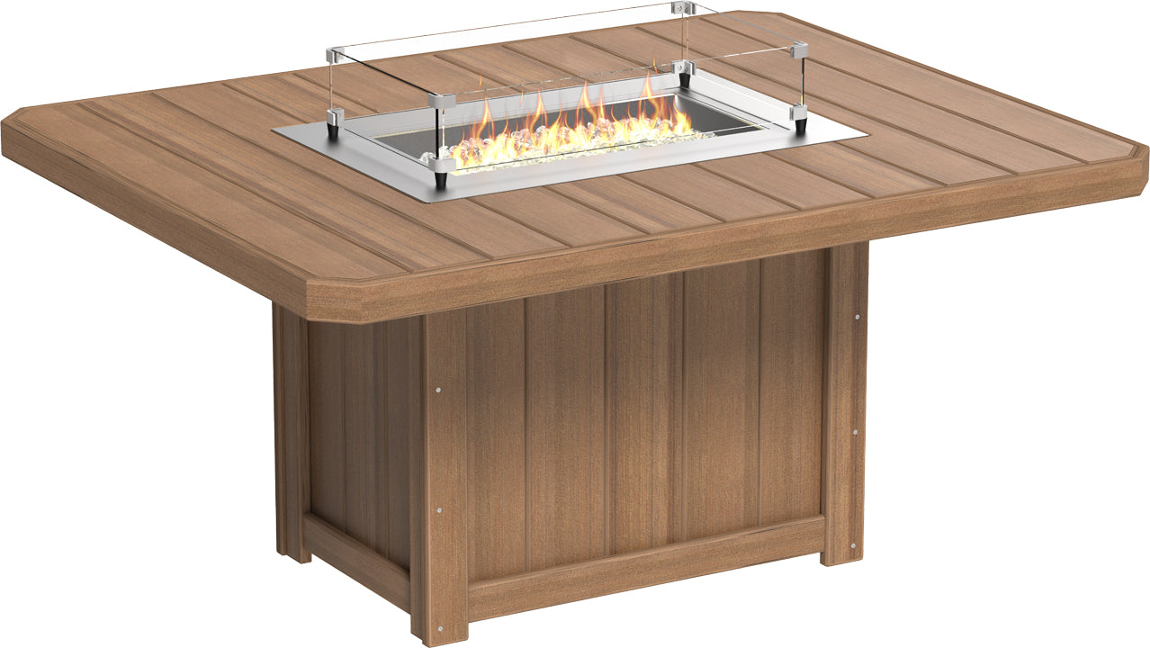 LuxCraft Lumin 62" Rectangular Dining Height Fire Table