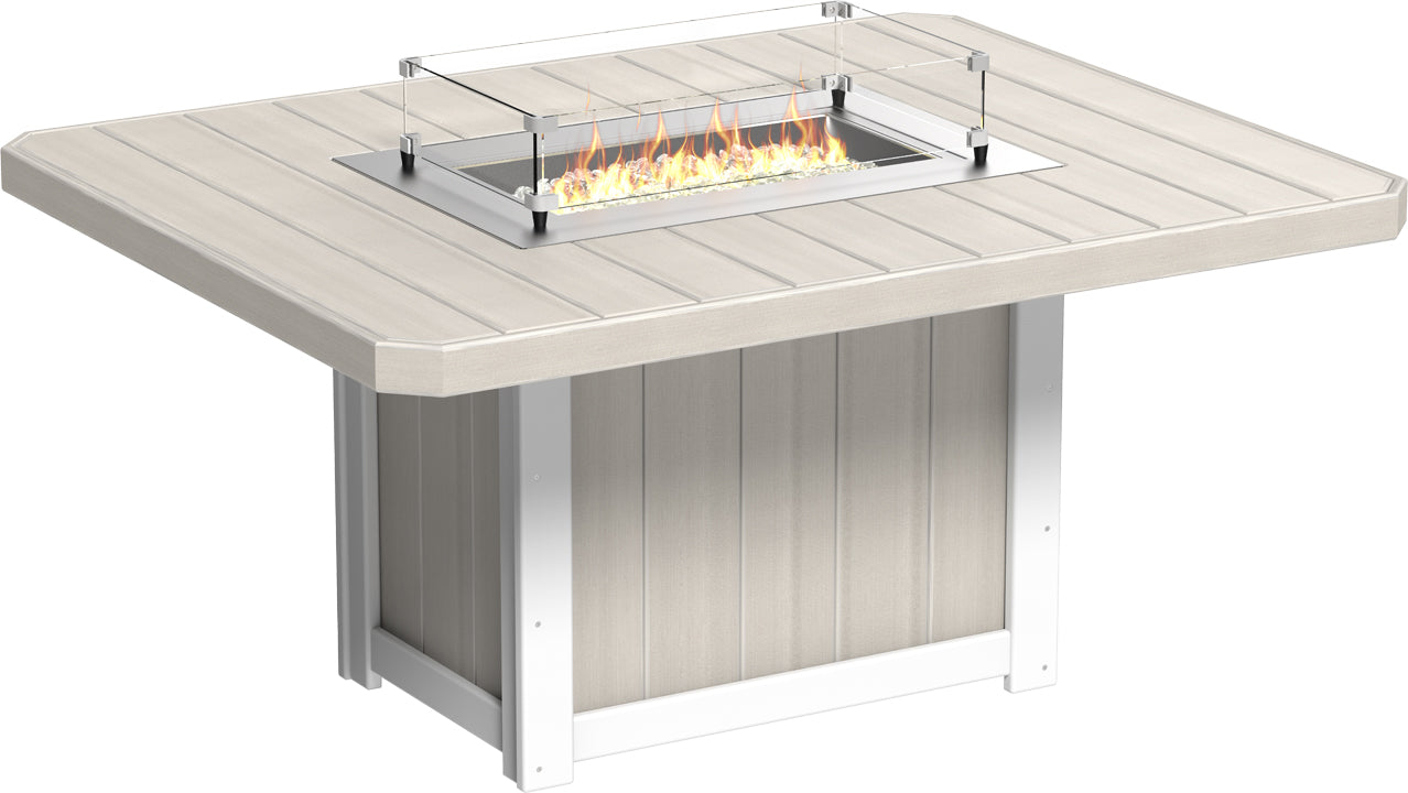 LuxCraft Lumin 62" Rectangular Dining Height Fire Table