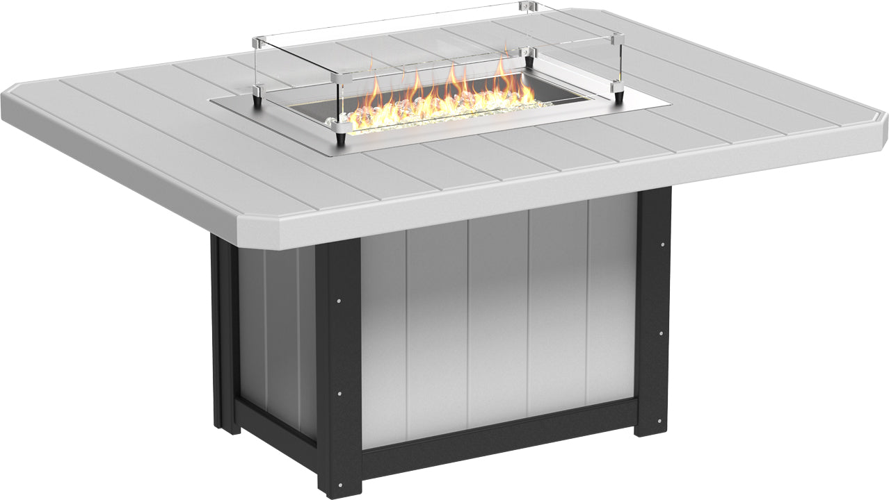 LuxCraft Lumin 62" Rectangular Dining Height Fire Table