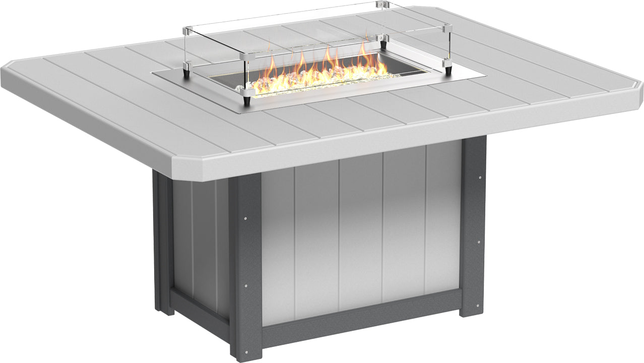 LuxCraft Lumin 62" Rectangular Dining Height Fire Table