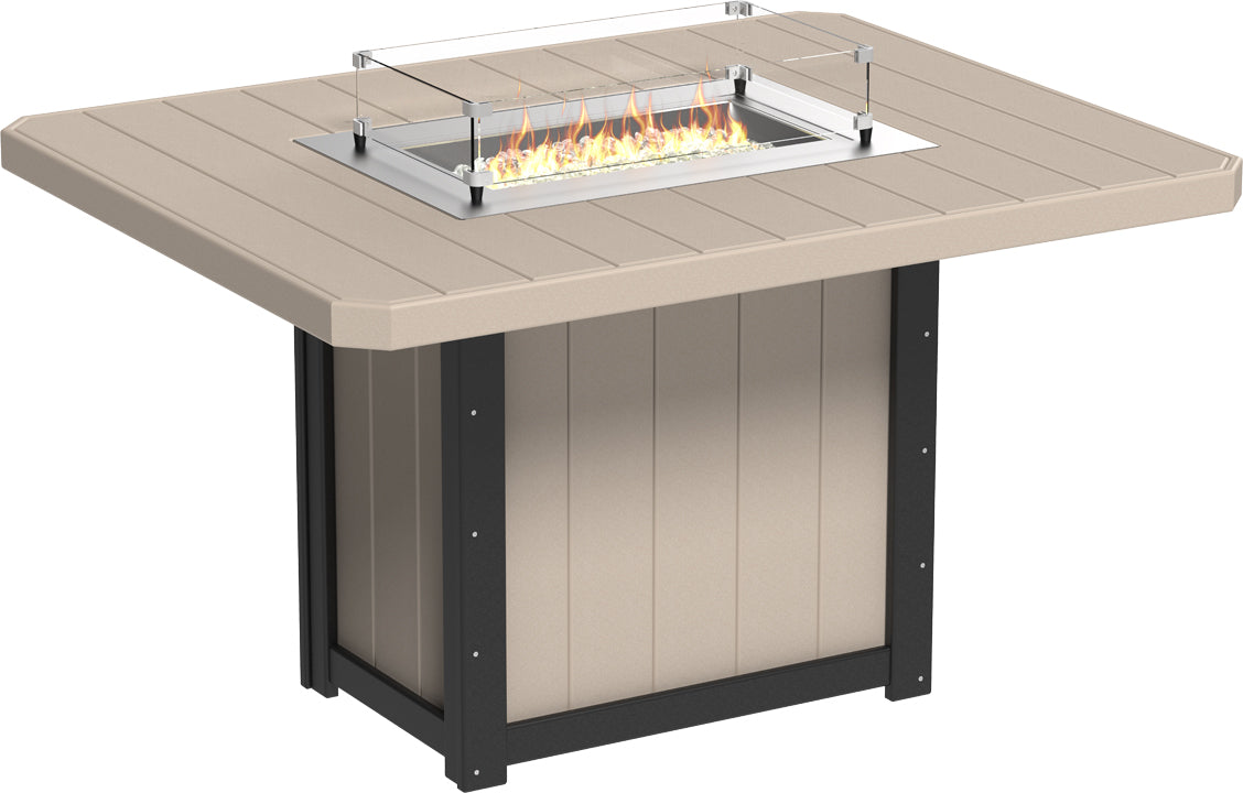 LuxCraft Lumin 62" Rectangular Counter Height Fire Table