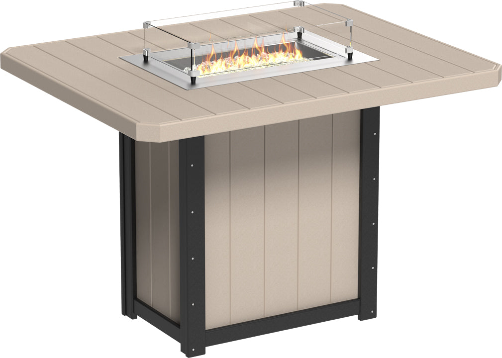 LuxCraft Lumin 62" Rectangular Bar Height Fire Table