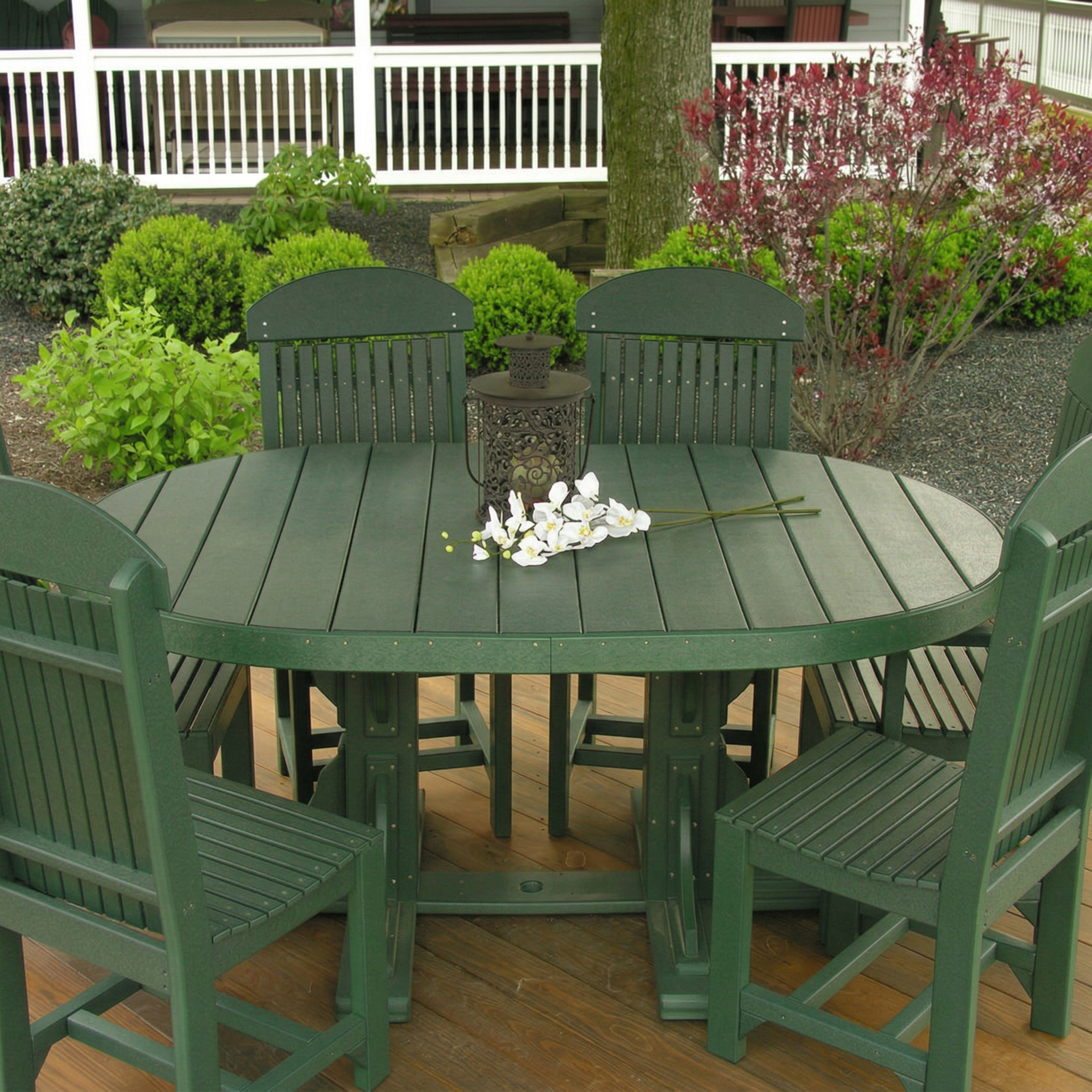 LuxCraft Deluxe Poly 4' x 6' Oval Table Set #1