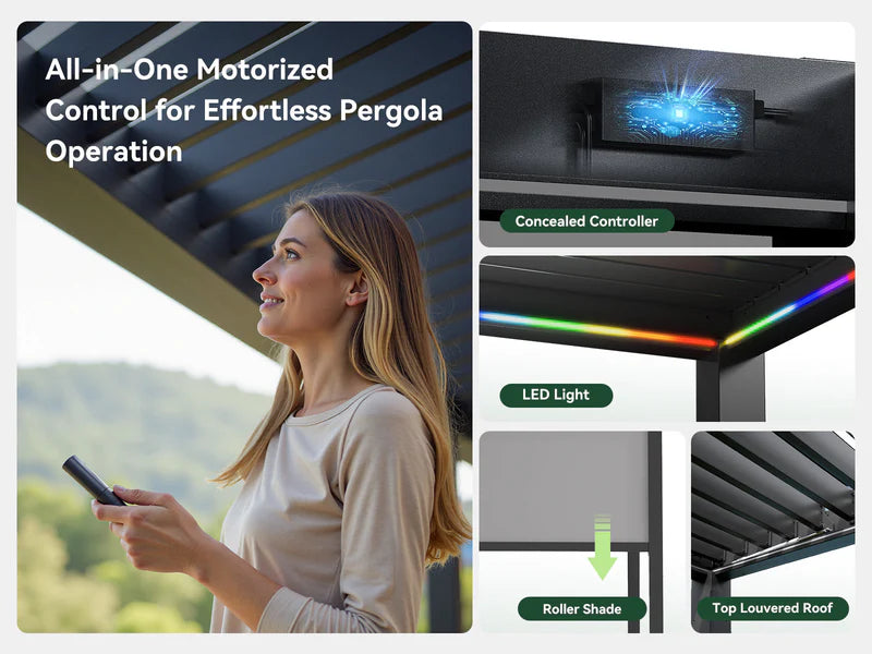 FlexPatio POWER+ Motorized Louvered Pergola