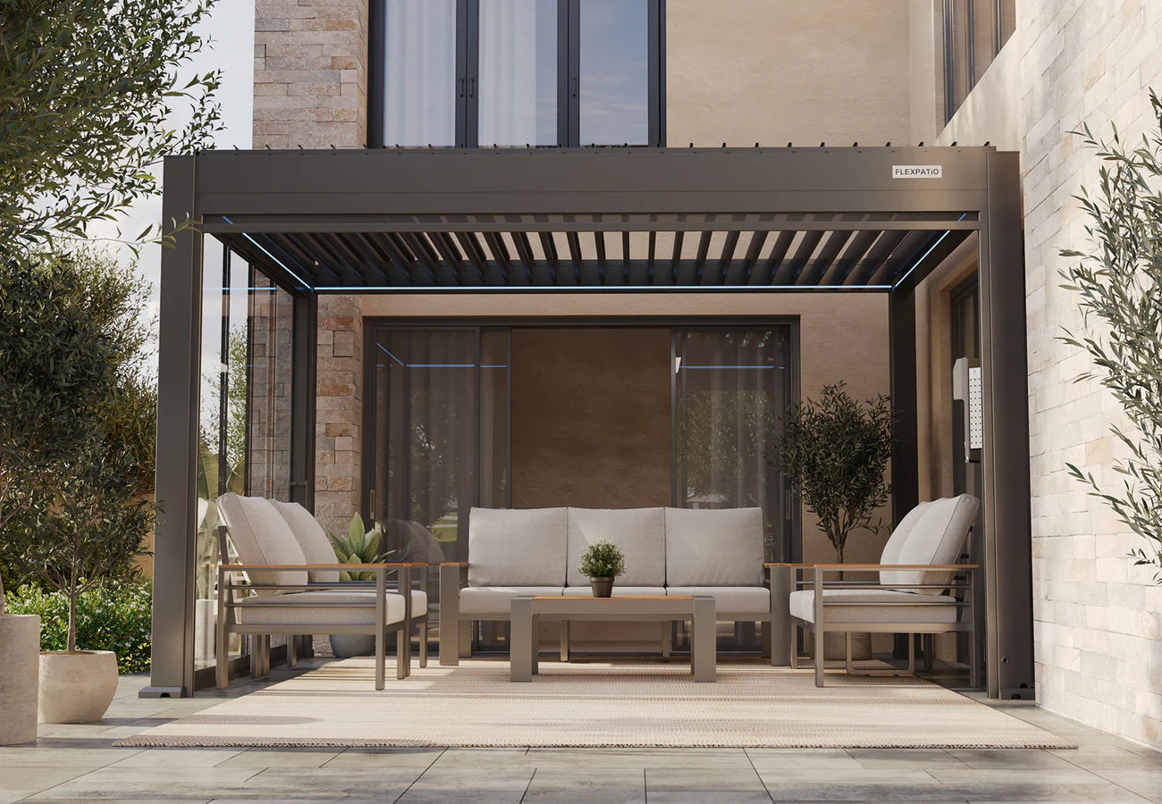 FlexPatio 7-Seat Outdoor Sofa Set with Coffee Table