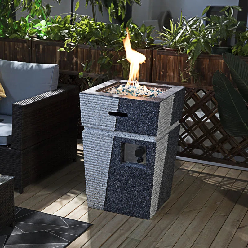 Outdoor Concrete Fire Pit Column Propane Fire Pit Patio Gas Fire Pit