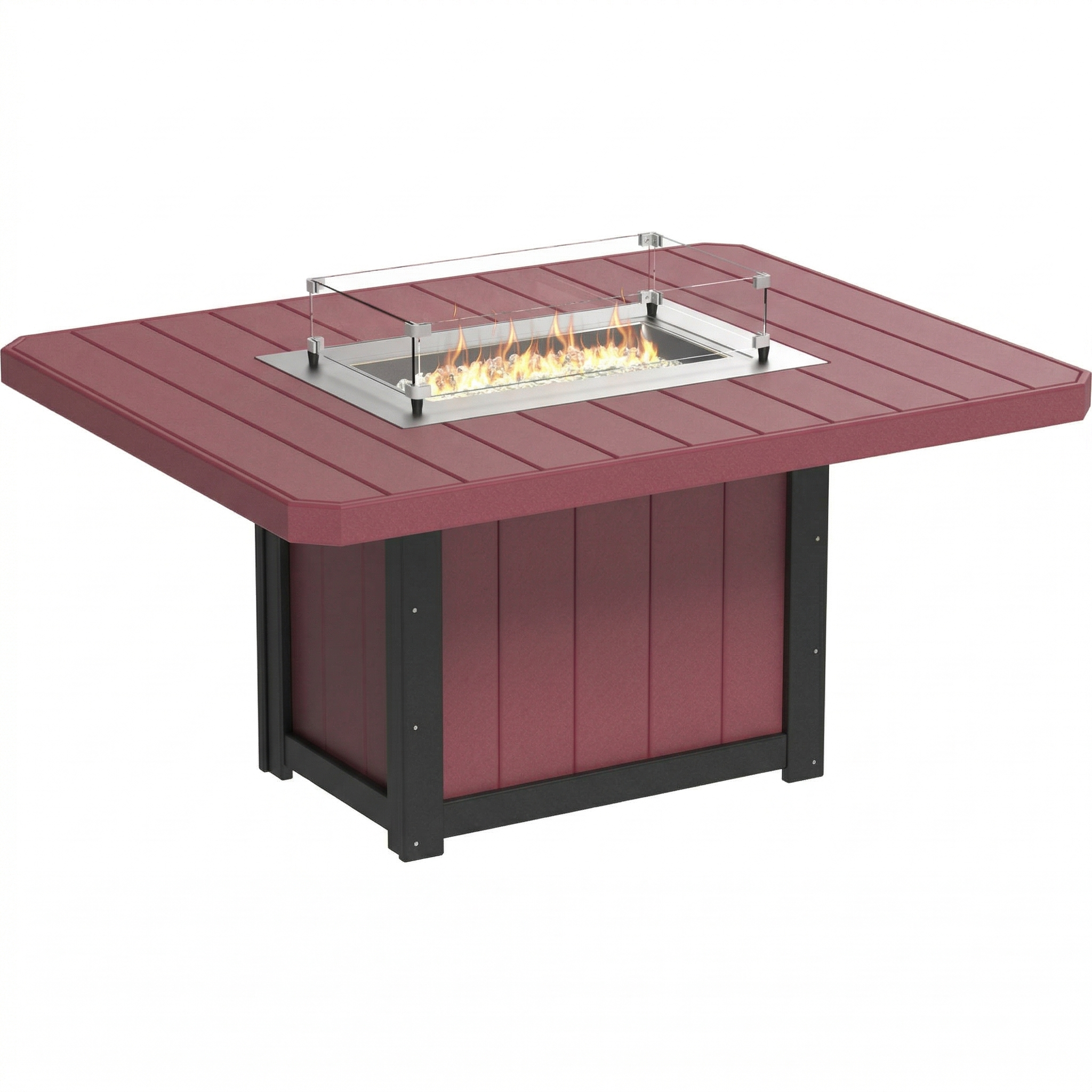 LuxCraft Lumin 62" Rectangular Dining Height Fire Table