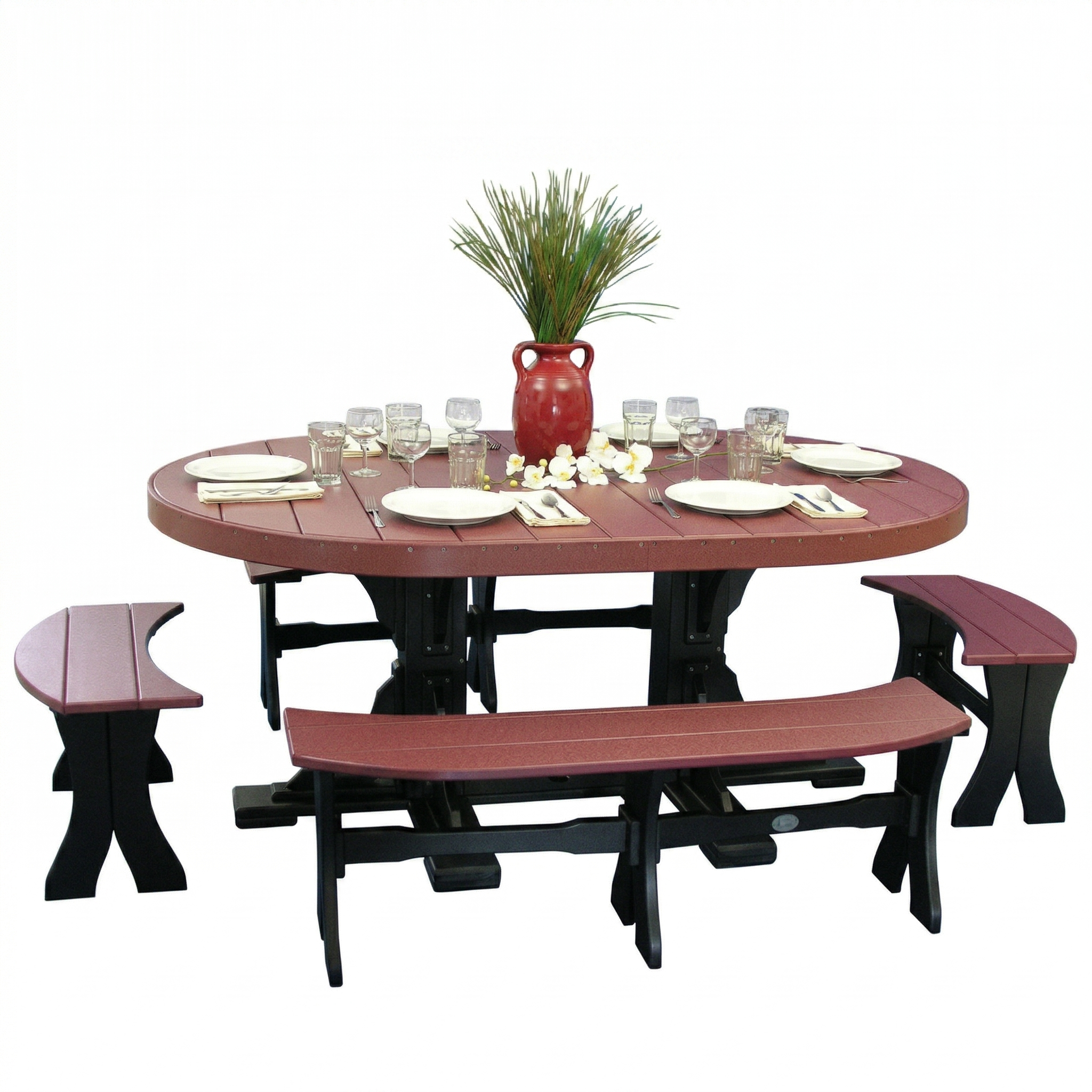 LuxCraft Deluxe Poly 4' x 6' Oval Table Set #3