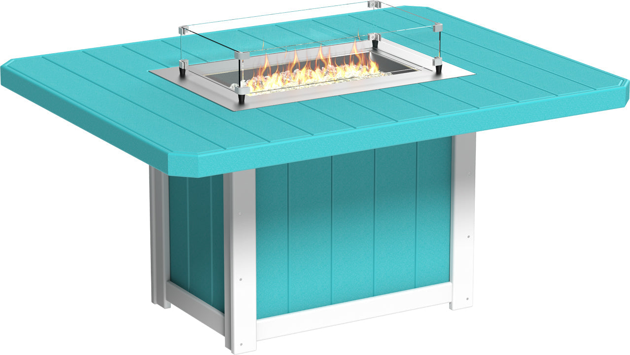 LuxCraft Lumin 62" Rectangular Dining Height Fire Table