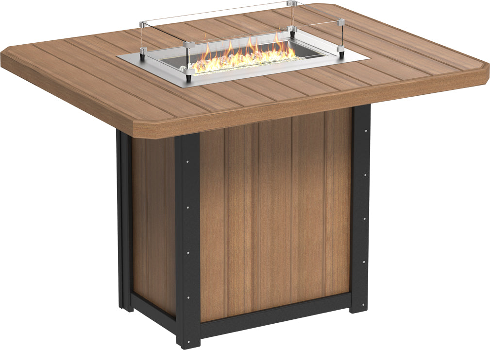 LuxCraft Lumin 62" Rectangular Bar Height Fire Table