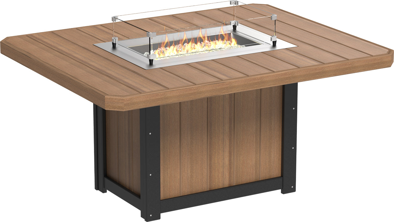 LuxCraft Lumin 62" Rectangular Dining Height Fire Table