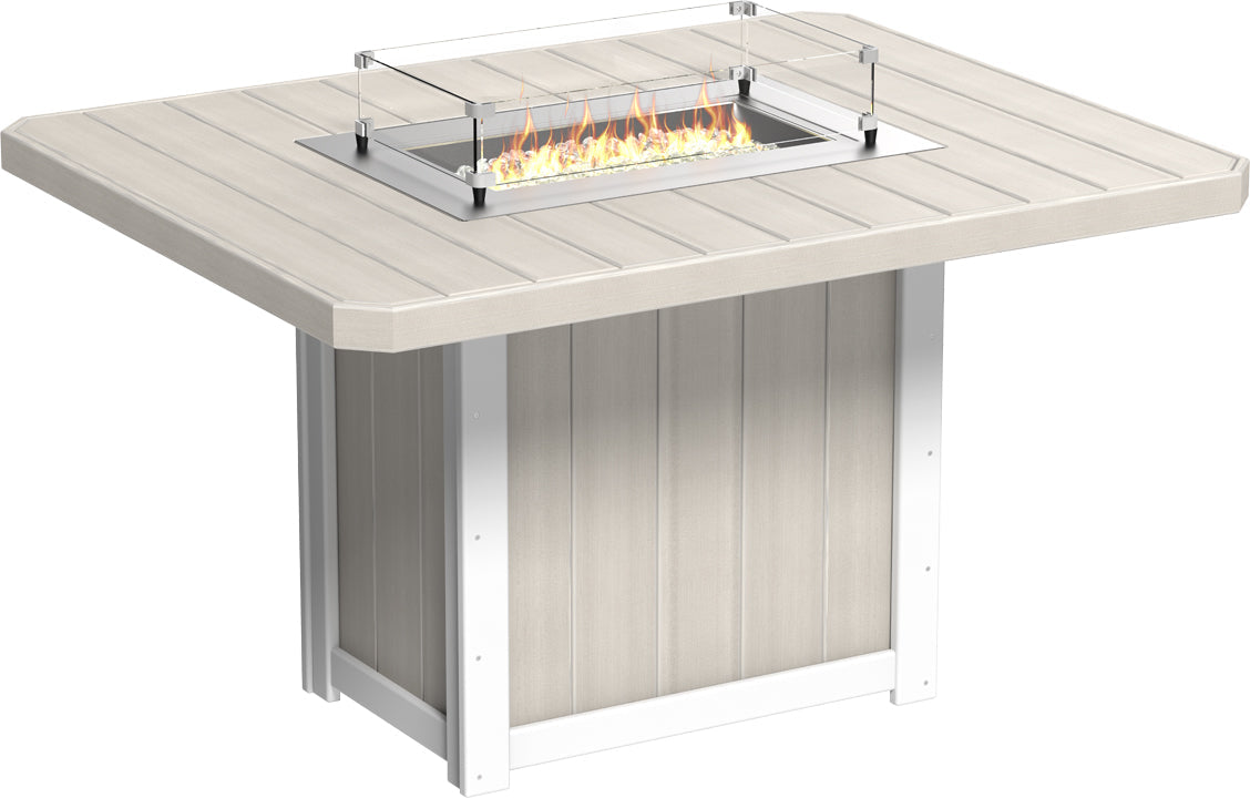 LuxCraft Lumin 62" Rectangular Counter Height Fire Table