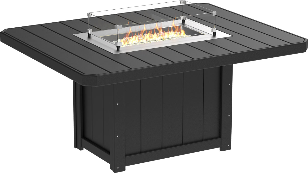 LuxCraft Lumin 62" Rectangular Dining Height Fire Table