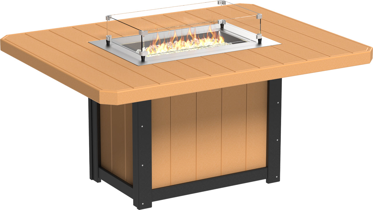 LuxCraft Lumin 62" Rectangular Dining Height Fire Table