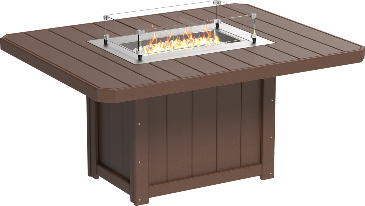 LuxCraft Lumin 62" Rectangular Dining Height Fire Table