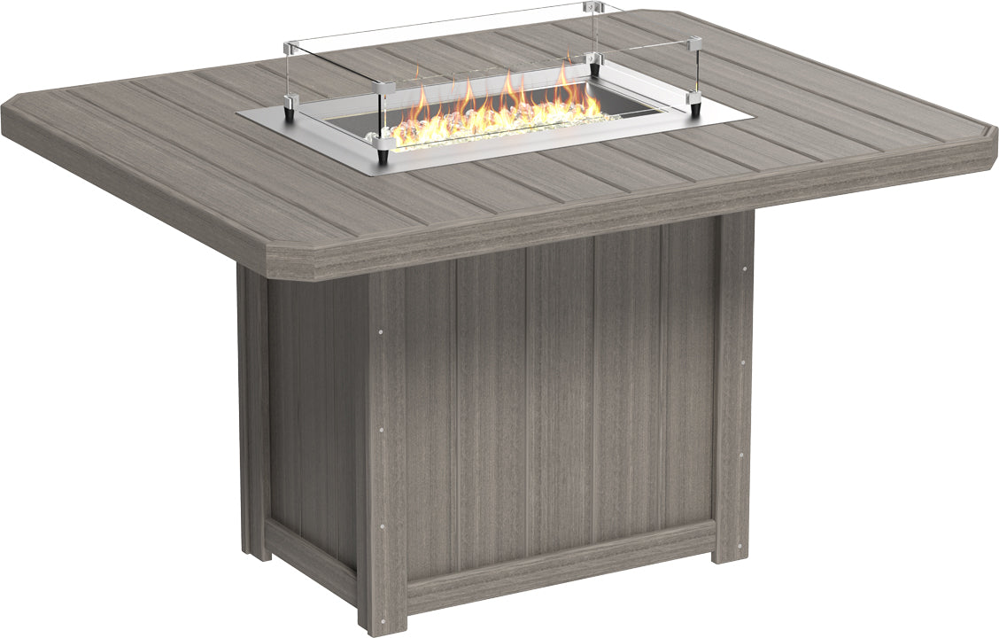 LuxCraft Lumin 62" Rectangular Counter Height Fire Table