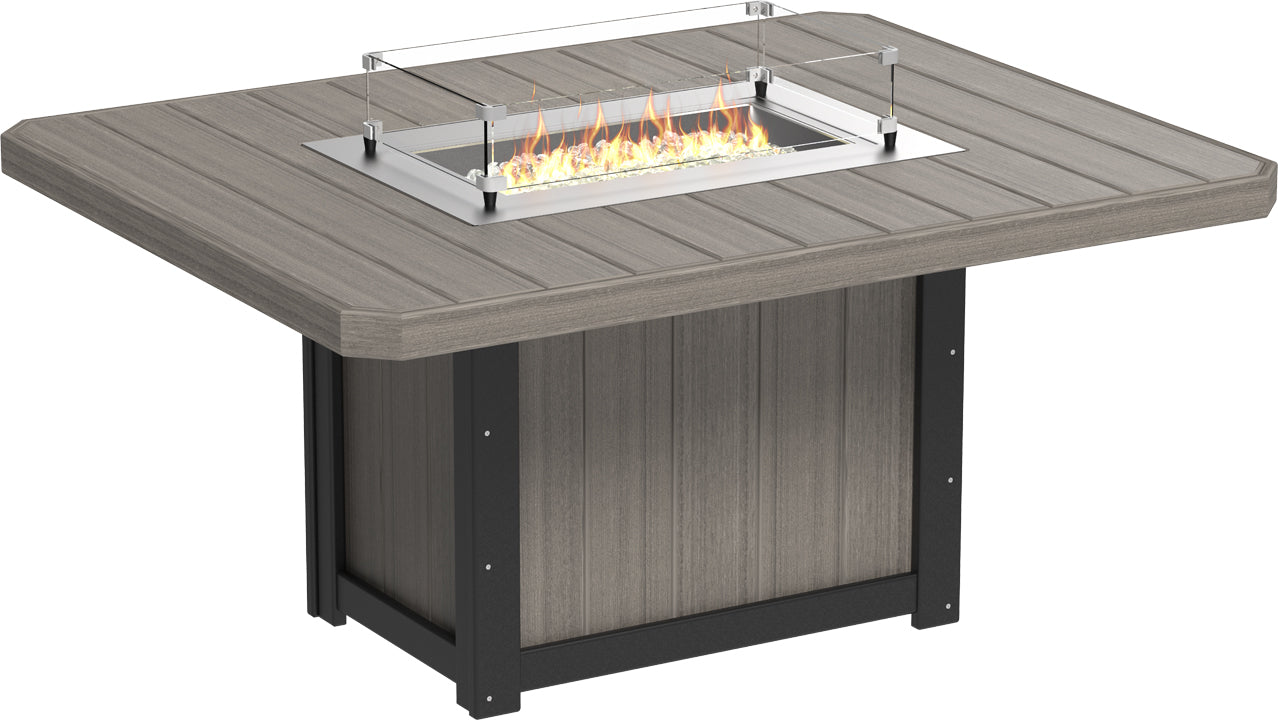 LuxCraft Lumin 62" Rectangular Dining Height Fire Table