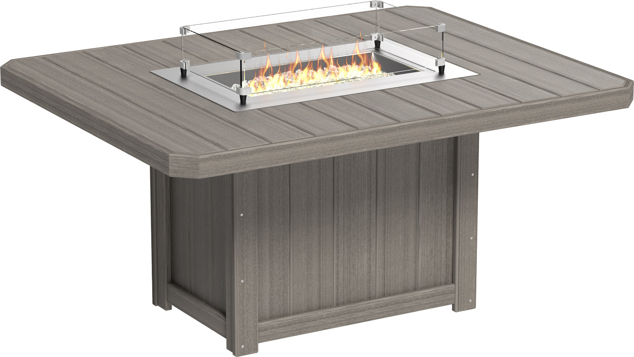 LuxCraft Lumin 62" Rectangular Dining Height Fire Table