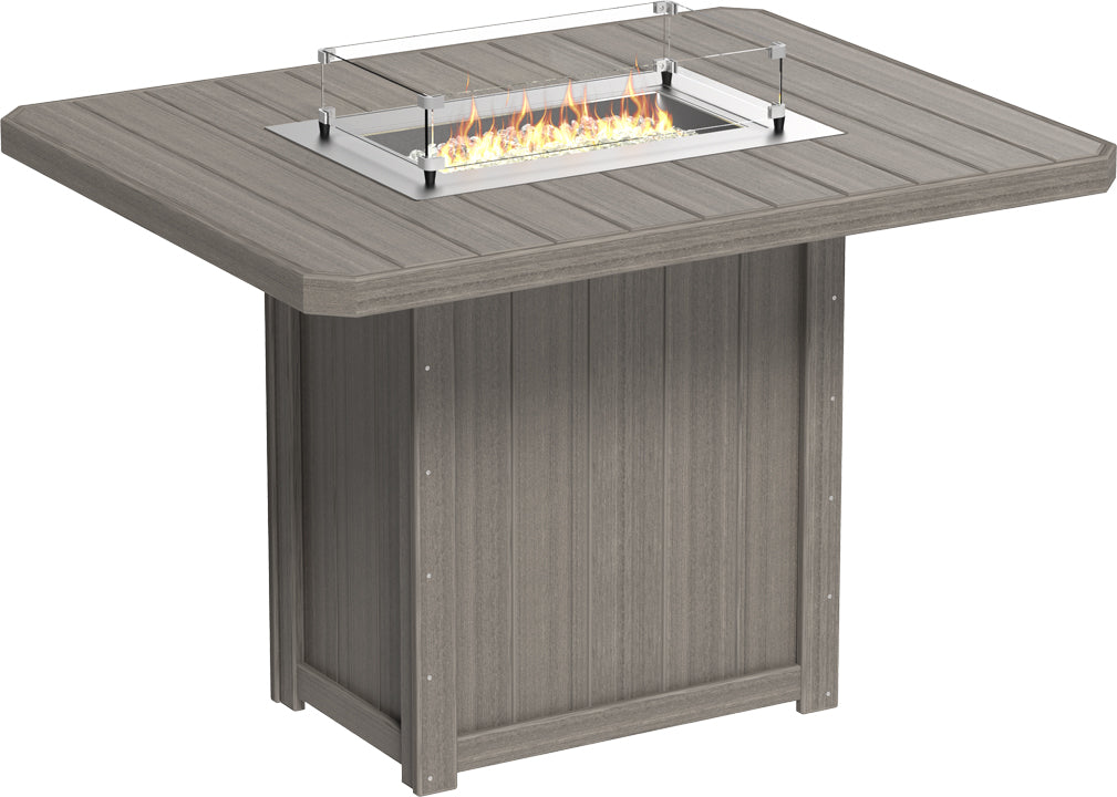 LuxCraft Lumin 62" Rectangular Bar Height Fire Table