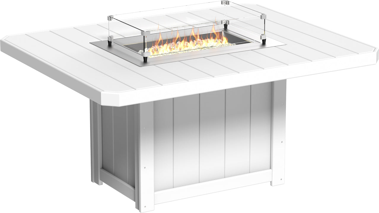LuxCraft Lumin 62" Rectangular Dining Height Fire Table