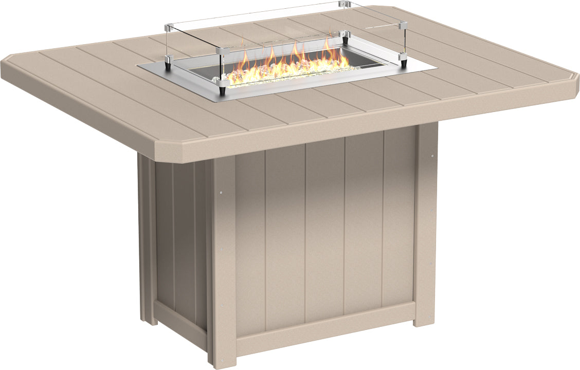 LuxCraft Lumin 62" Rectangular Counter Height Fire Table
