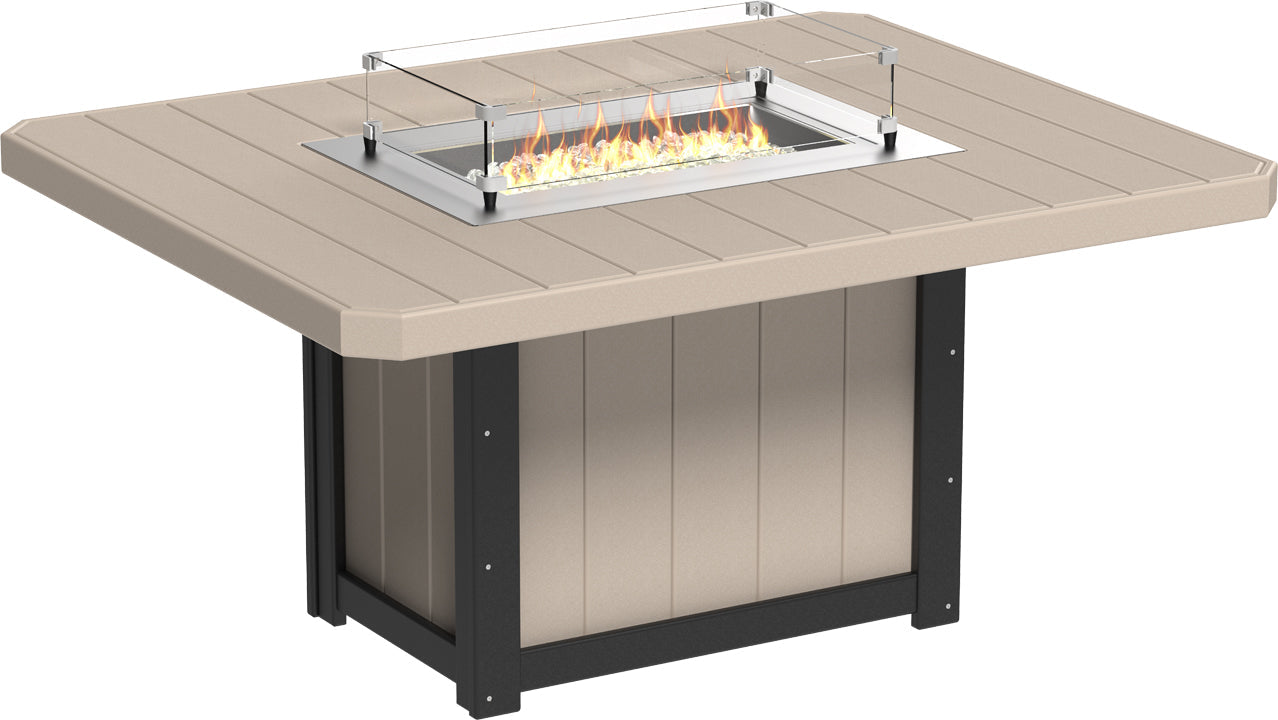 LuxCraft Lumin 62" Rectangular Dining Height Fire Table