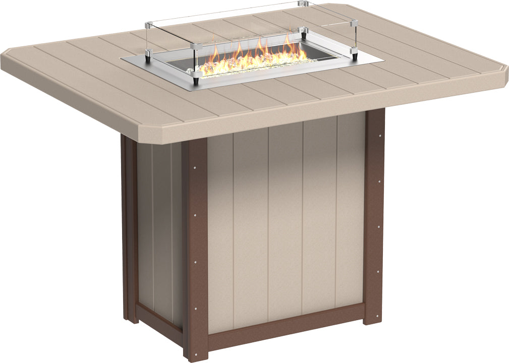 LuxCraft Lumin 62" Rectangular Bar Height Fire Table