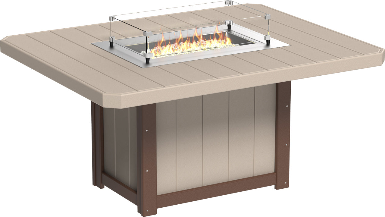LuxCraft Lumin 62" Rectangular Dining Height Fire Table