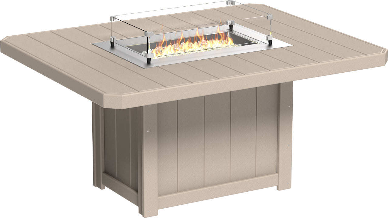 LuxCraft Lumin 62" Rectangular Dining Height Fire Table