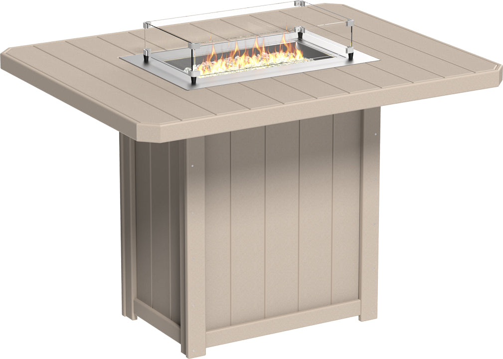 LuxCraft Lumin 62" Rectangular Bar Height Fire Table