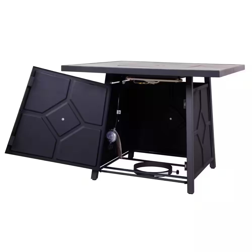 32 In. 40,000BTU Fire Pit Propane Gas Fire Pit Table Square Tabletop